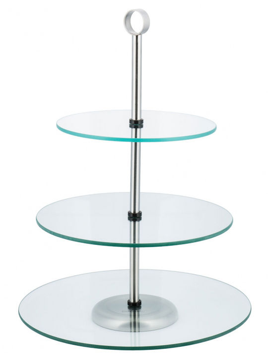 KING Hoff Glass Dessert Tower Stand Transparent Ø20cm