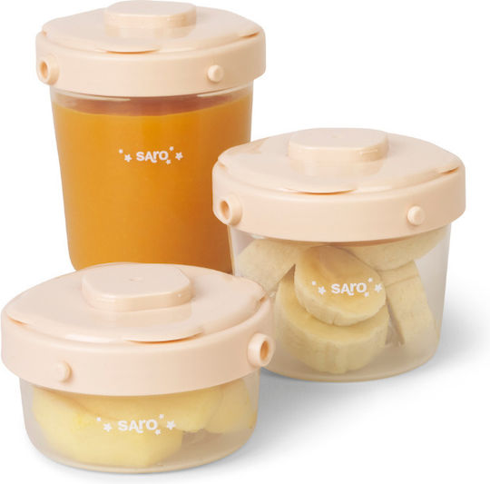 Saro Set de mâncare pentru copii din plastic 0.2lt Bej