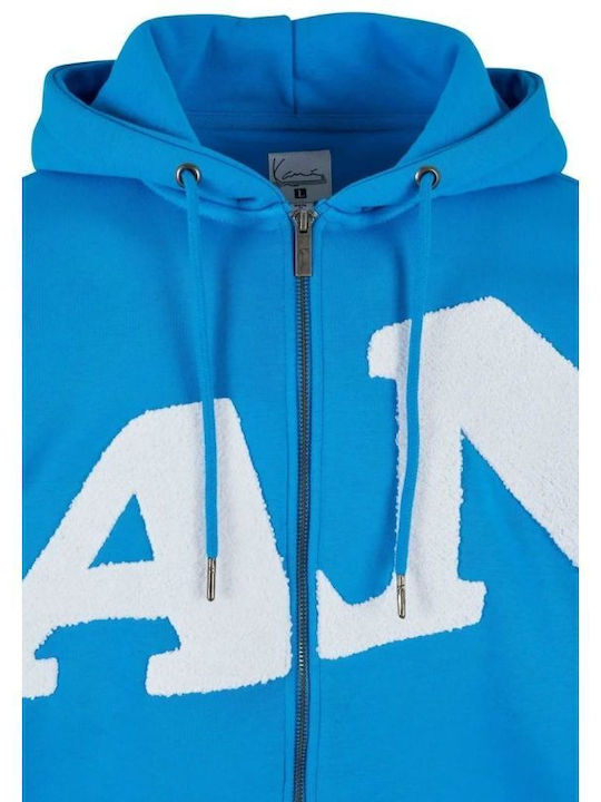 Karl Kani Retro Men's Sweatshirt Jacket with Hood Blue