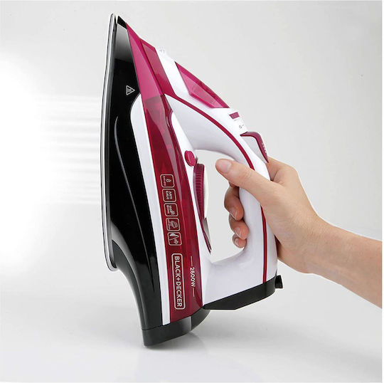 Black & Decker BXIR2602E Steam Iron 2600W with Stainless Steel Plate and Continuous Steam Supply 40g/min