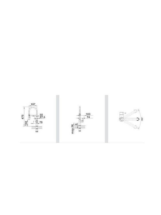 Blanco Catris-s Flexo Kitchen Faucet Counter Gray