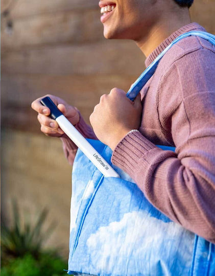 Преизползваема водна филтрираща сламка Lifestraw от неръждаема стомана, 3 броя, сини