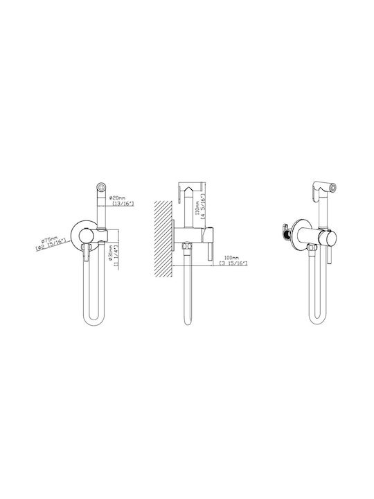 Karag Wandmontage Wasserhahn Bidet Gold