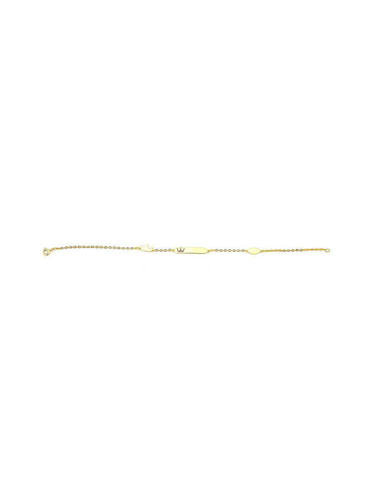 Goldsmith Kids Bracelet ID from Gold 9K with Crown