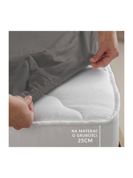 Darymex Sheet for Single Bed with Elastic 90x200+30cm. Gray