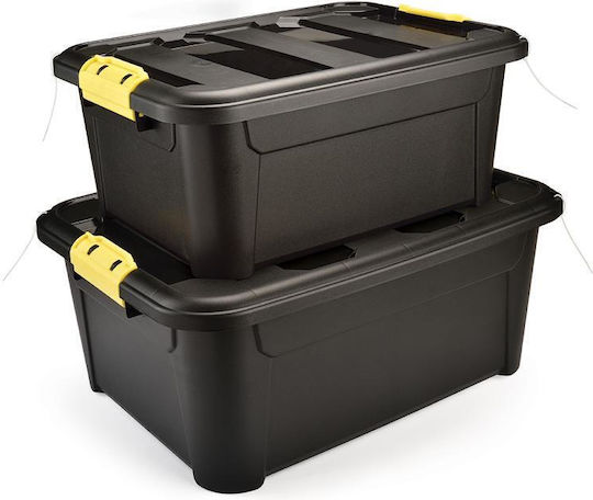 Viosarp New Gen Kunststoff Aufbewahrungsbox mit Deckel Schwarz 48.5x36.5x21.5cm