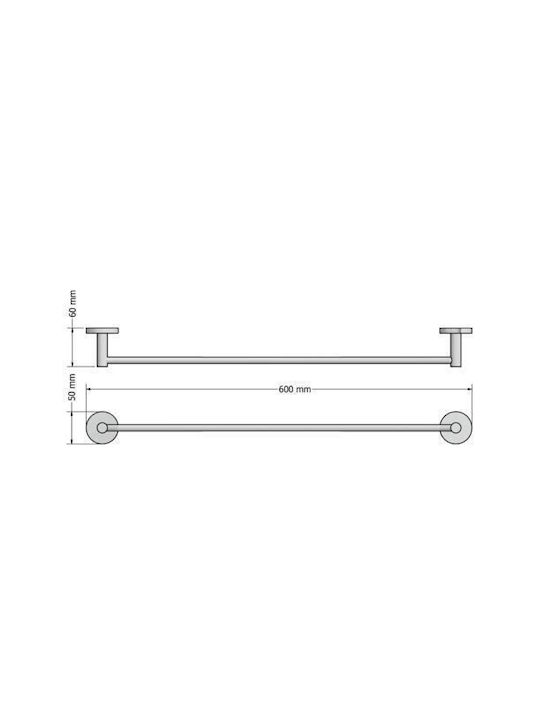 Sanco Twist 14304-A03 Schiene Badezimmer Einzel Wandmontage Schrauben Silber