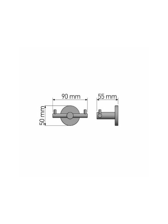 Sanco Twist Double Wall-Mounted Bathroom Hook ​116x5cm Black Matt