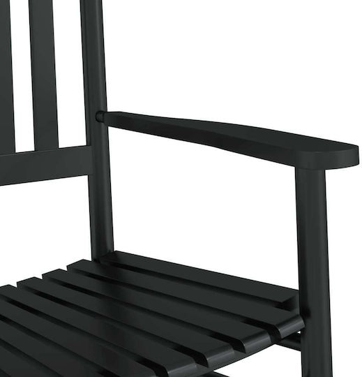 Rocking Chair Wooden Black 62x83x115cm