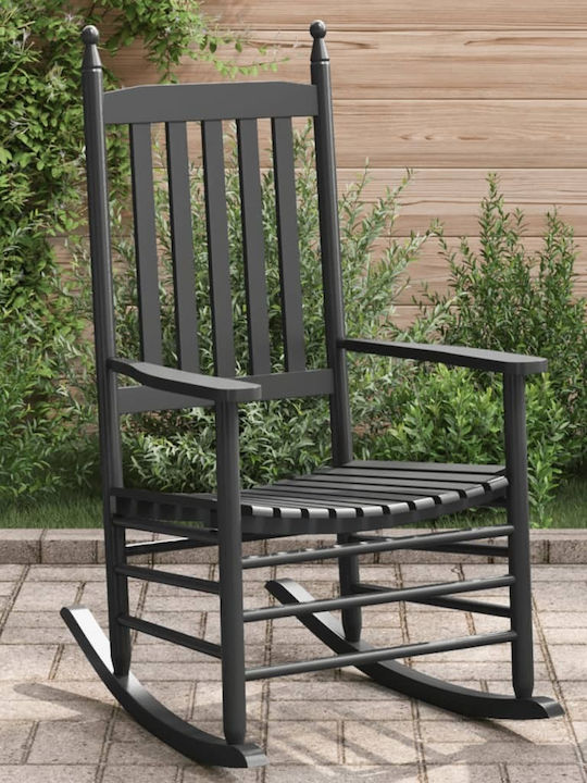 Schaukelstuhl Hölzernes Black 62x83x115εκ.