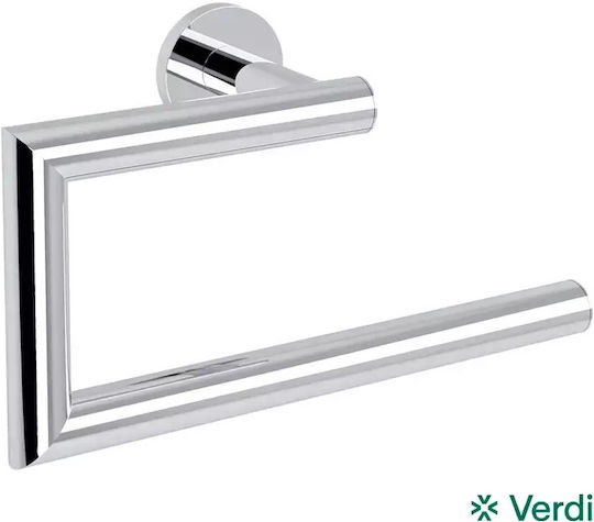 Verdi Omicron Κρίκος Μπάνιου Μονός με Βίδες ​20x12cm Ασημί