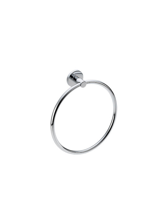 Sanco Twist Single Wall-Mounted Bathroom Ring Silver 14309-A3