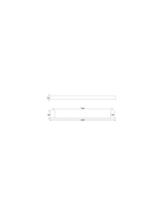 Sparke Mindy 11 Rail Баня Единична Стенна с Винтове 60x2.6cm Inox Сребрист