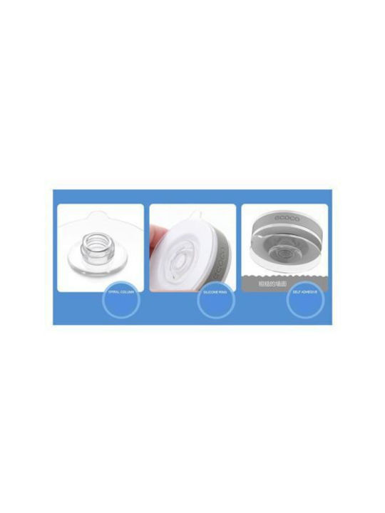 Ecoco Haken Badezimmer 5 Plätze Saugnapf ​53.5x5cm Weißes