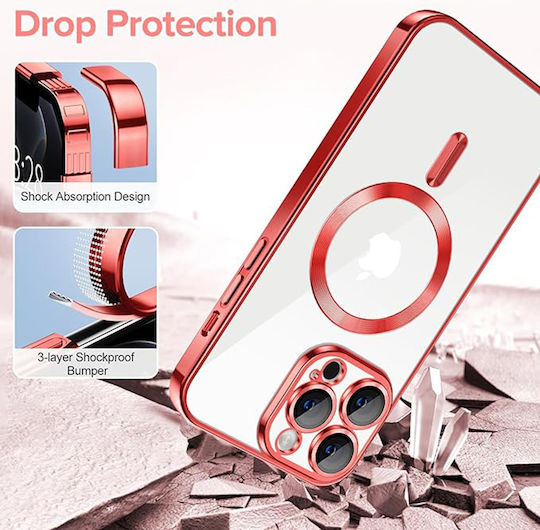 Techsuit Umschlag Rückseite Silikon Rot (iPhone 12 / 12 Pro)