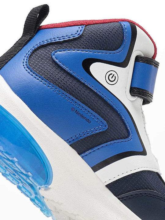 J CIBERDRON Παιδικά Sneakers High Ανατομικά με Σκρατς Μπλε