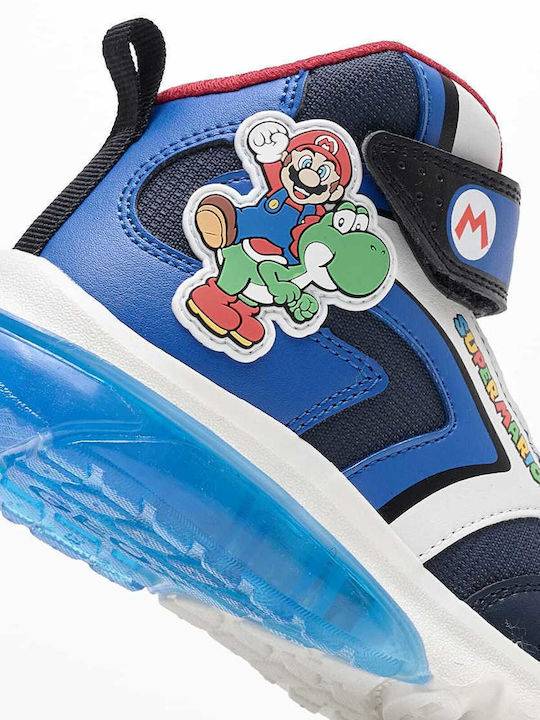 J CIBERDRON Παιδικά Sneakers High Ανατομικά με Σκρατς Μπλε