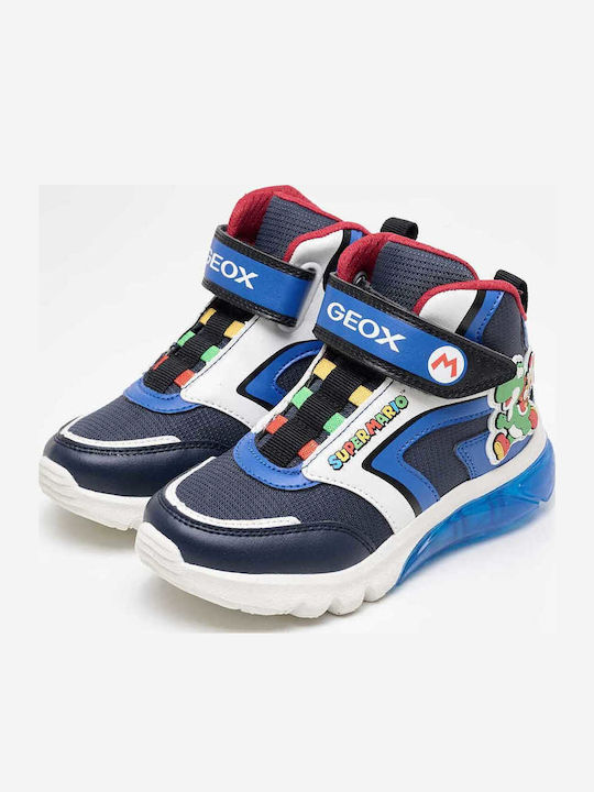 J CIBERDRON Παιδικά Sneakers High Ανατομικά με Σκρατς Μπλε