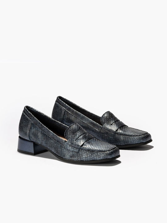 Pitillos Leather Women's Loafers in Blue Color