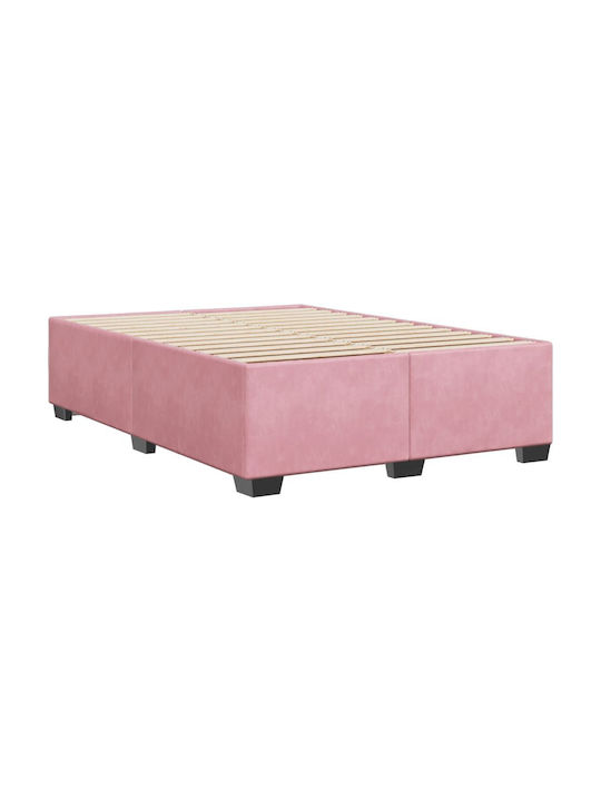 Vidaxl Πλαίσιο Κρεβατιού Ροζ 160x200cm Βελούδινο 1 Τεμ Διπλό Ροζ