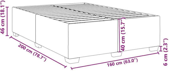 Vidaxl Πλαίσιο Κρεβατιού Ροζ 160x200cm Βελούδινο 1 Τεμ Διπλό Ροζ