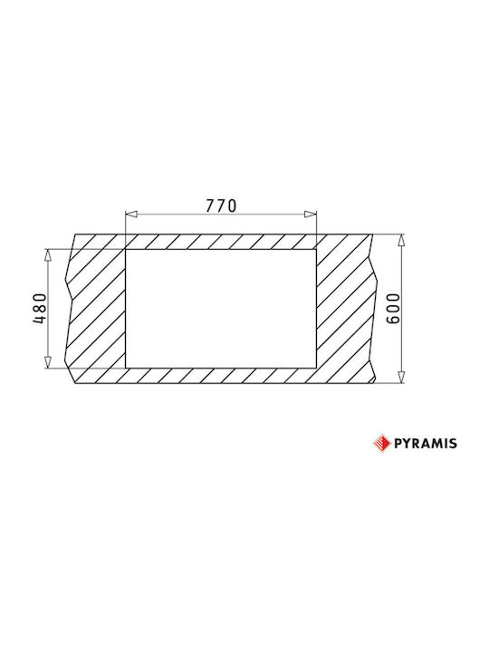 Pyramis Alea 2B 107155301 Drop-In Мивка Inox Грапав Ш79xД50см Сребрист