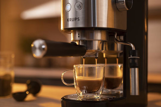 Krups Virtuoso Espressomaschine 1350W Druckreiniger 15bar Silber XP440C