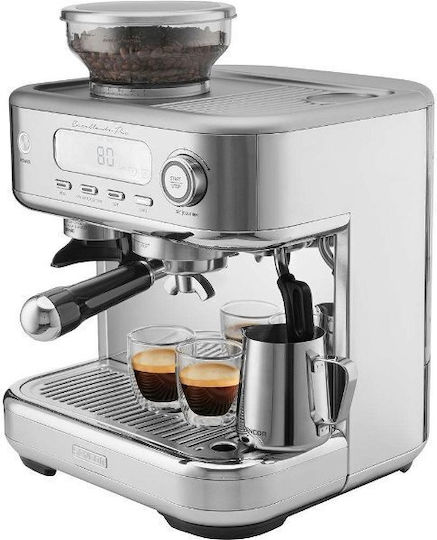 Sencor Αυτόματη Μηχανή Espresso 1700W Πίεσης 15bar με Μύλο Άλεσης Ασημί SES 6050SS