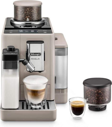 De'Longhi Rivelia Automatic Espresso Machine 1450W Pressure 19bar for Cappuccino with Grinder Beige
