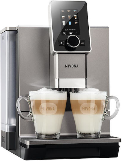 Nivona NICR 930 Αυτόματη Μηχανή Espresso 1465W Πίεσης 15bar για Cappuccino με Μύλο Άλεσης Ασημί