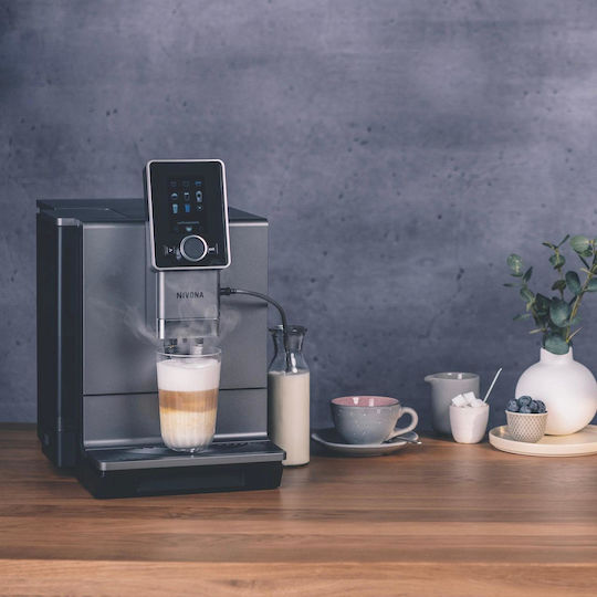 Nivona NICR 930 Αυτόματη Μηχανή Espresso 1465W Πίεσης 15bar για Cappuccino με Μύλο Άλεσης Ασημί
