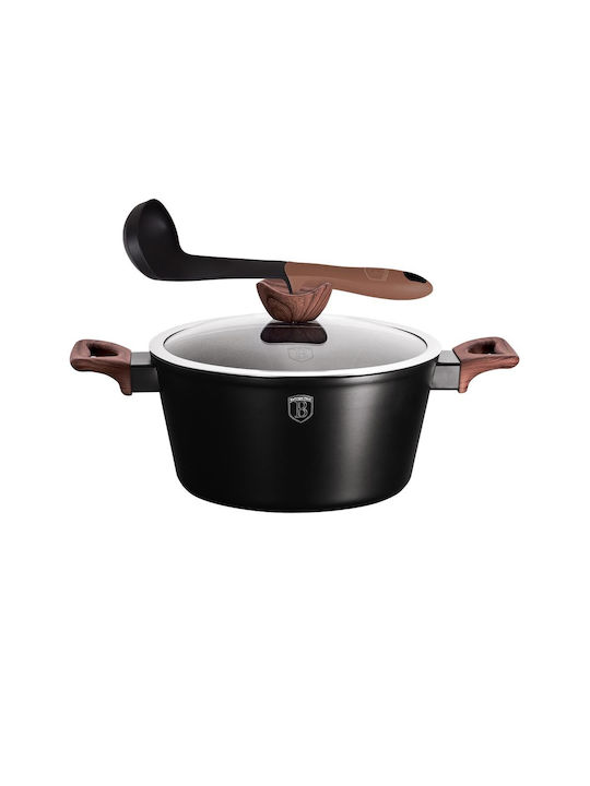 Berlinger Haus Forest Line Cookware Set of Aluminum with Stone Coating Ebony Rosewood 15pcs