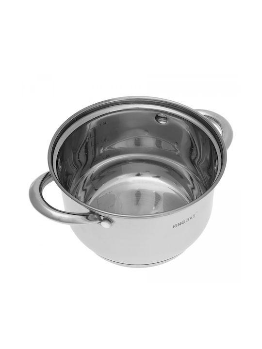 KING Hoff KING Hoff Cookware Set Stainless Steel Silver with Non-stick Interior Coating 6 Pieces