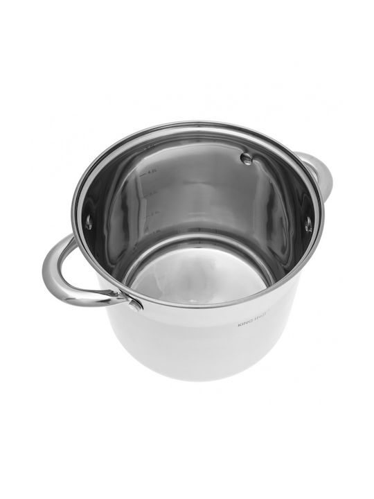 KING Hoff Pots Set of Stainless Steel with No Coating Inox 6pcs