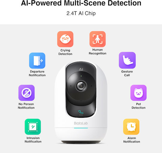 Botslab C221 IP Камера За Наблюдение Wi-Fi Full HD+ 5MP С Двупосочна Комуникация И Обектив 2.4mm Син