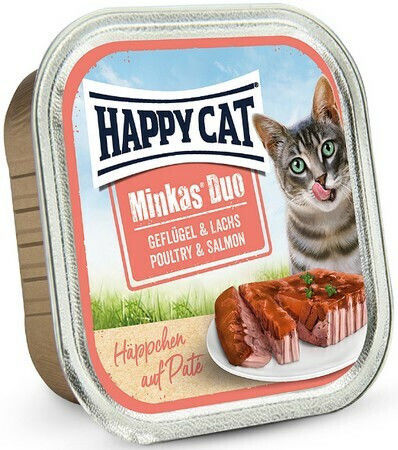 Happy Cat Minkas Duo Wet Food for Adult Cats in Cans with Turkey 100gr