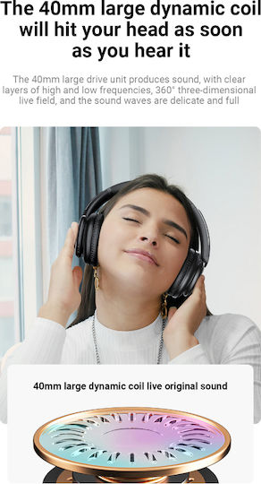 Awei Wireless / Wired Over Ear Headphones with 16 hours of Operation Black
