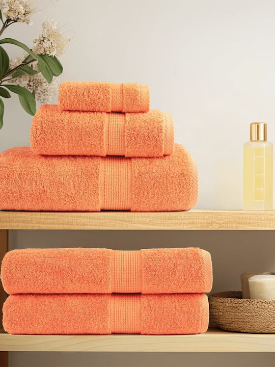vidaXL Bath Towel 100x200cm Orange 10 Pieces Weight 600gsm