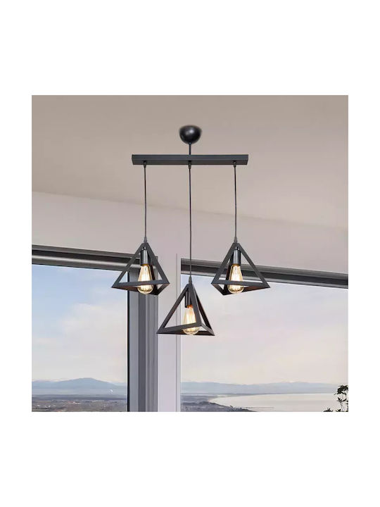 Pakketo Pendant Light Black 60x24x75cm