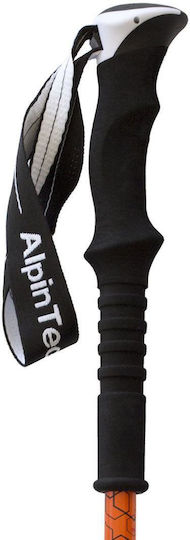AlpinPro Telescopic Aluminum Trekking Pole with 3 Sections FA7N2W Red 240gr
