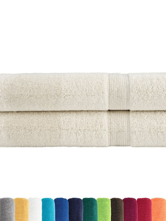 vidaXL 2pc Bath Towel Set 100x200cm. Beige