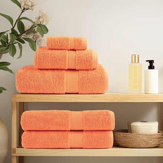 vidaXL Bath Towel 100x200cm Orange 4 Pieces Weight 600gsm