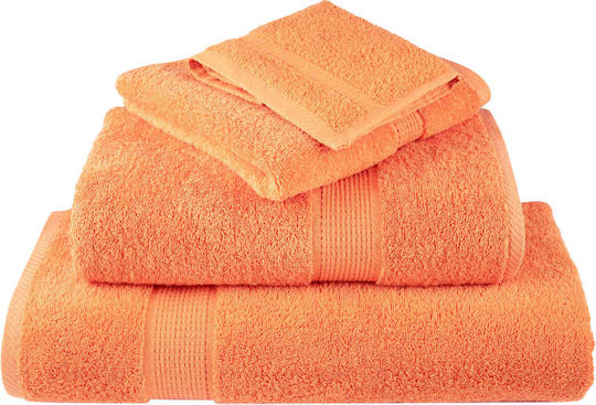 vidaXL Bath Towel 100x200cm Orange 4 Pieces Weight 600gsm