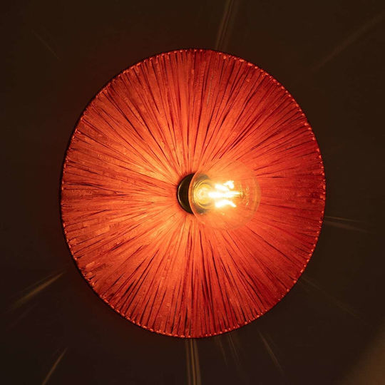 GloboStar Colombo Vintage Lumină de Perete cu Soclu E27 Roșu 40x9x9cm