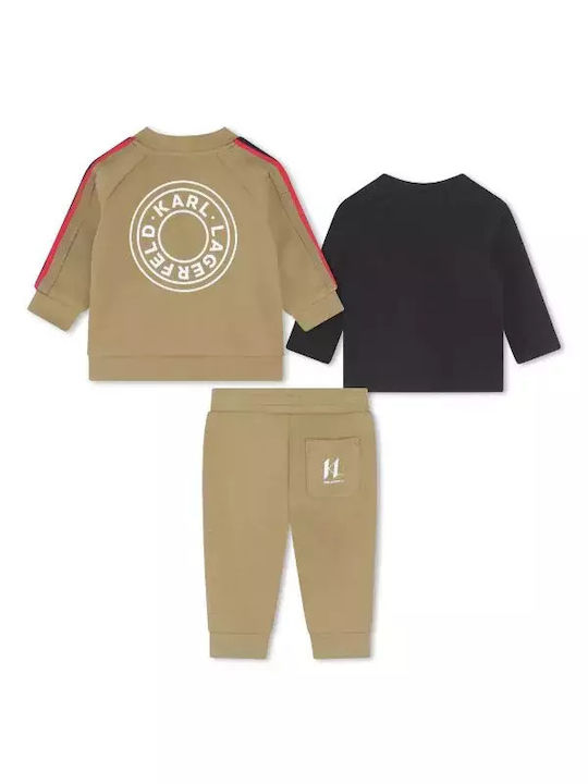 Karl Lagerfeld Kids Set with Pants Winter 3pcs Khaki