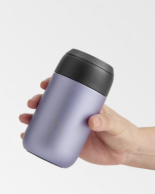 Chilly's Series 2 Glass Thermos Stainless Steel BPA Free Lilac 340ml