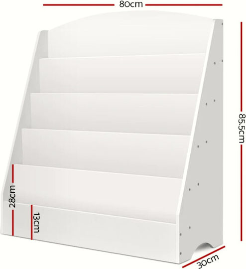 Βιβλιοθήκη Δαπέδου Ξύλινη Λευκή 80x30x80cm