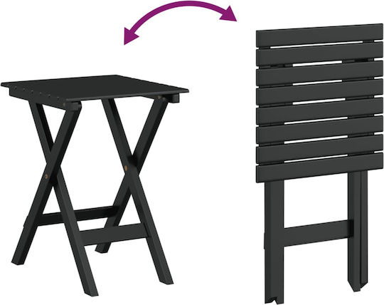 Garten- und Outdoor-Möbelsets 3 Stück Schwarz