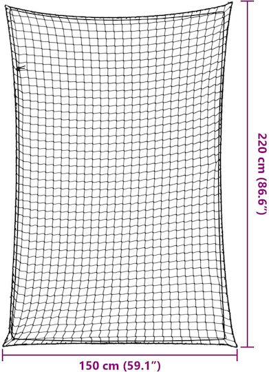 vidaXL Δίχτυ Αποσκευών Αυτοκινήτου 152x152cm Μαύρο