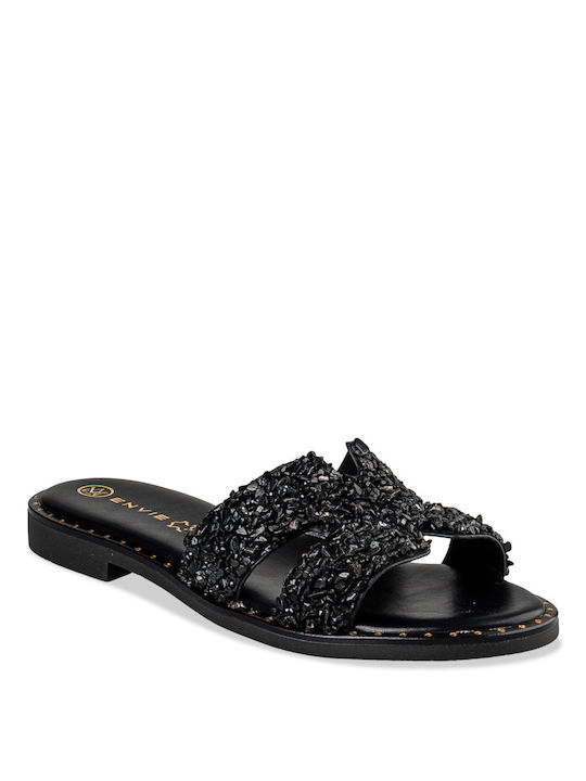 Envie Shoes Women's Flat Sandals in Black Color